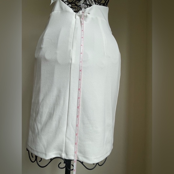 Lulus One Shoulder Asymmetric White Dress with front slit - Picture 8 of 14